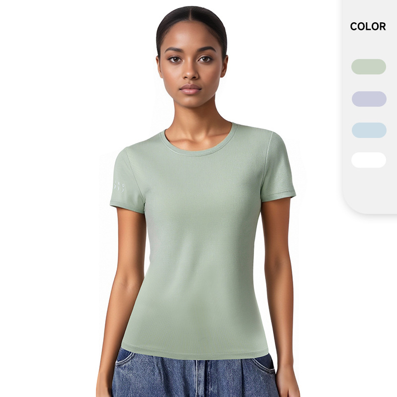 Camiseta deportiva ropa de Yoga de manga corta de verano para mujer top de secado rápido correr ciclismo entrenamiento ropa de fitness slim fit adelgazamiento