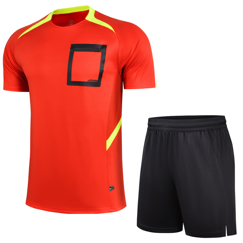 2025 Spot Wholesale Football Referee Uniform Short-Sleeved + Shorts New Suit for Adults and Men, Sweat-Absorbent and Breathable