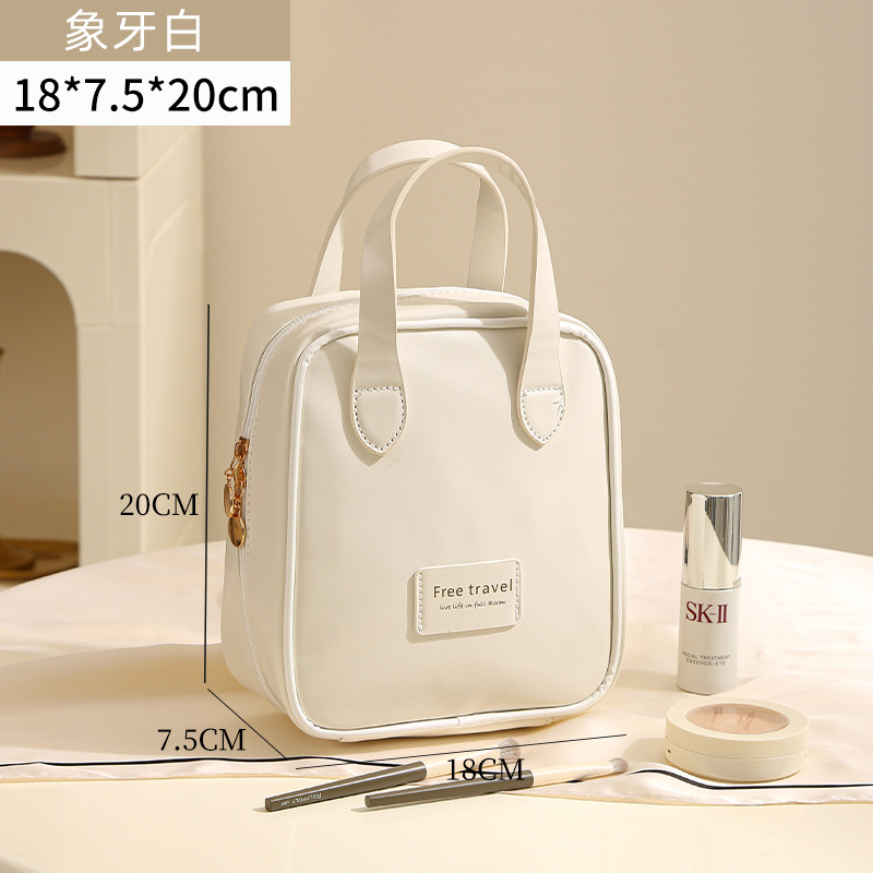 Nueva bolsa de maquillaje de viaje PU para mujeres productos de cuidado de la piel bolsa de maquillaje de almacenamiento de gran capacidad portátil bolsa de maquillaje portátil