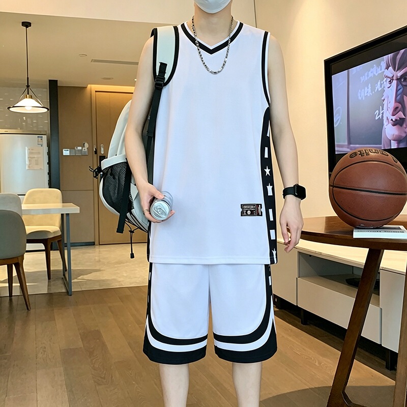 2026 New Summer American-Style Basketball Uniforms for Training and Competition, Full-Body Printed Number Set for Male College Students Team
