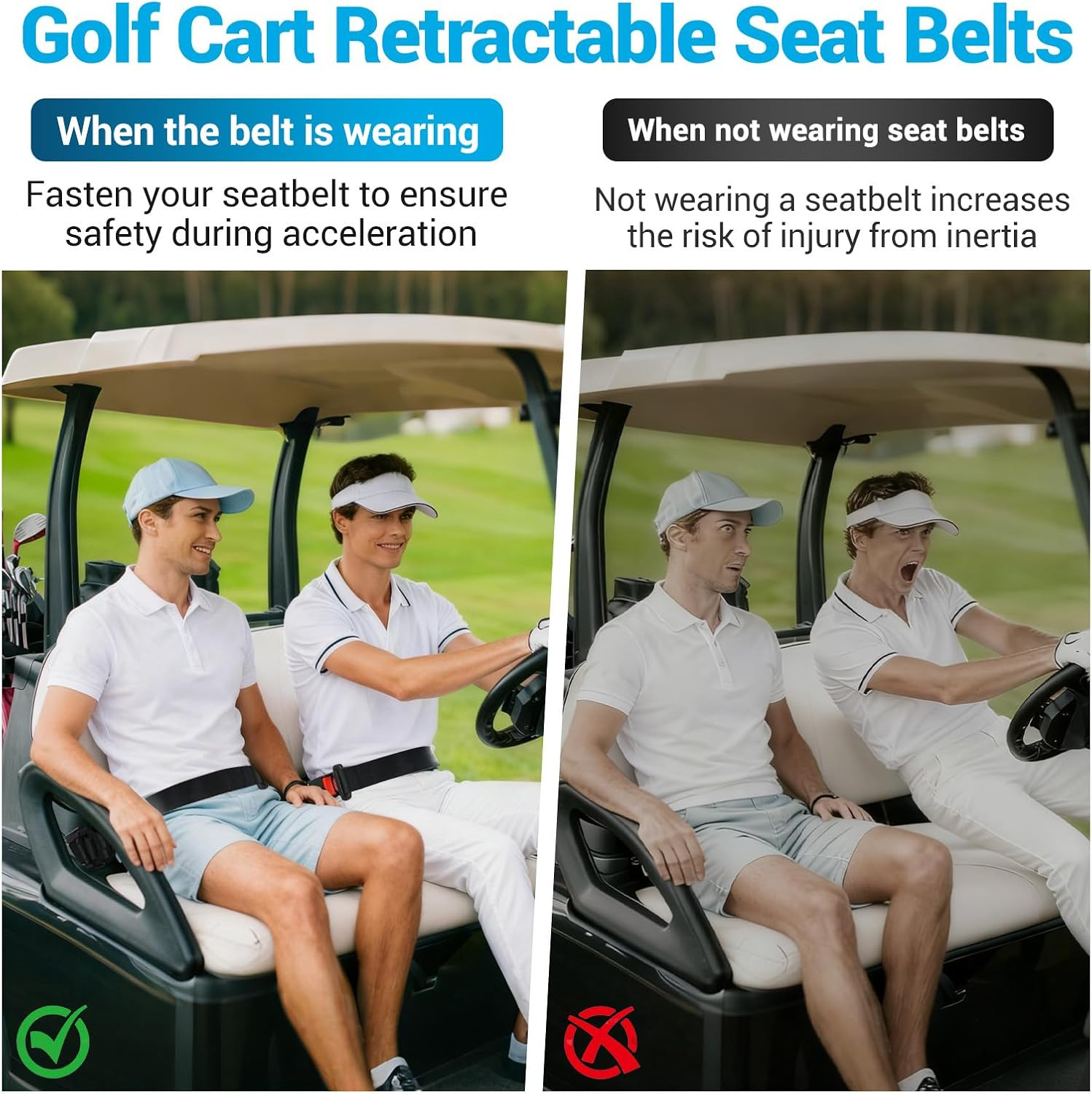 Automatic Two-Point Safety Harness, Racing Safety Harness, Go-Kart Club, Golf Cart, Sightseeing Car, Emergency Lockout