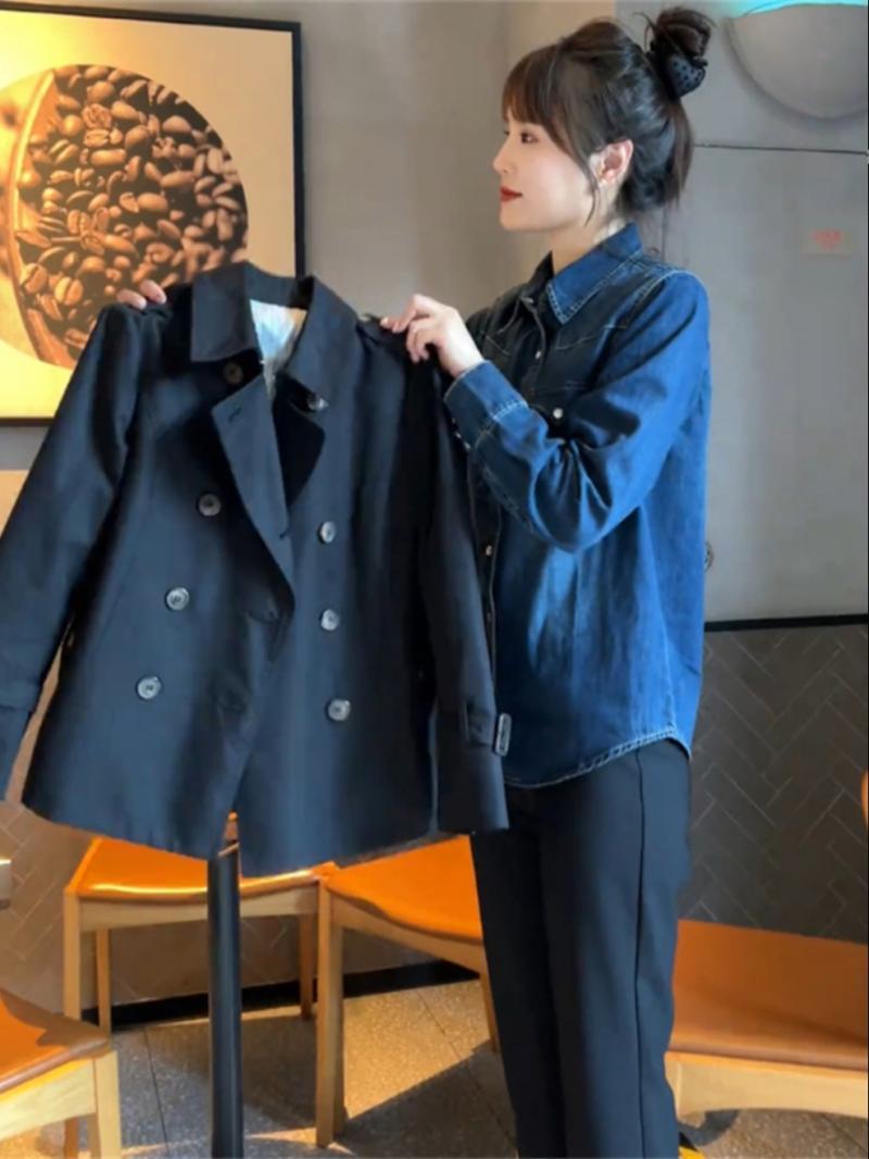 小个子时尚短款风衣外套女2024早秋季新款休闲显瘦上衣