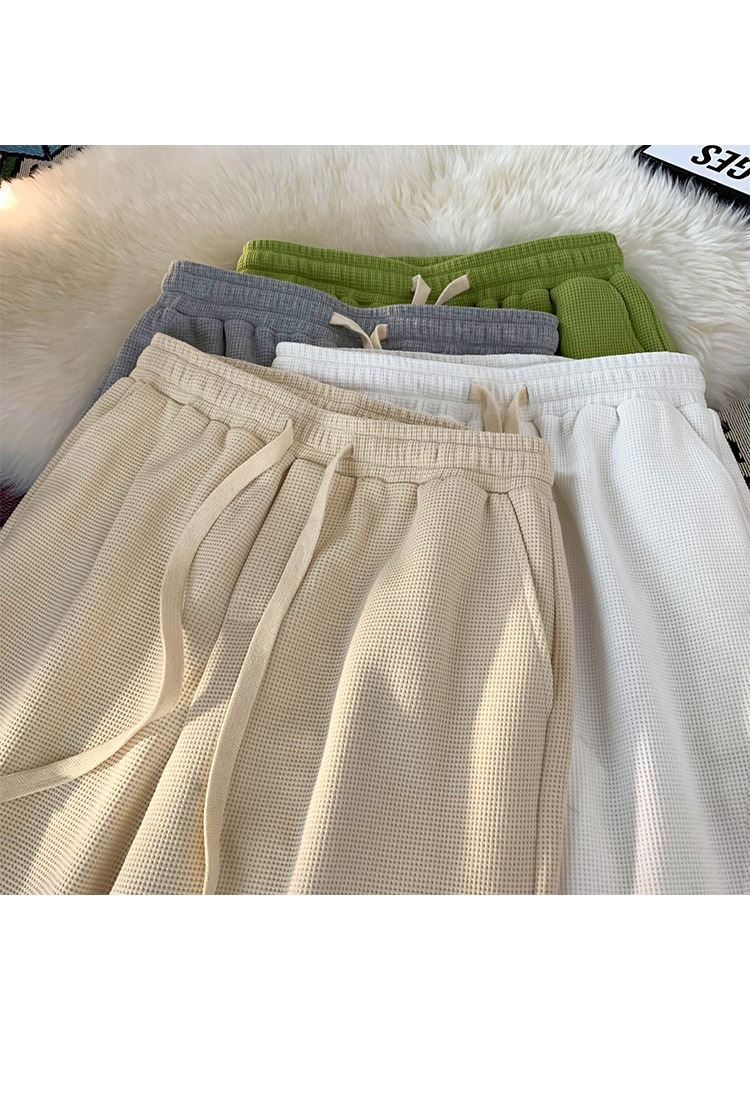 Men's Summer Sports Casual Shorts Loose Plus Size Waffle Five Point Pants New Style_viptrois.com