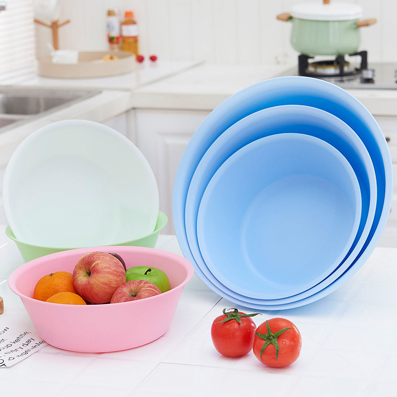 Physical store gift washbasin advertising custom printable logo household plastic basin vegetable basin plastic washbasin