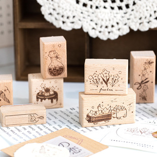 Twilight Xinghe Hot Series Seal Plant Small Fresh Pattern Hand Account Tool Wooden Seal