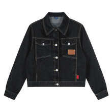 衣品男装美式复古水洗原色牛仔外套女小个子秋季宽松短款休闲夹克
