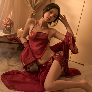 Sexy Dunhuang Apsara Princess adult pajamas women's sexy mesh skirt Hanfu series bellyband court bride uniform