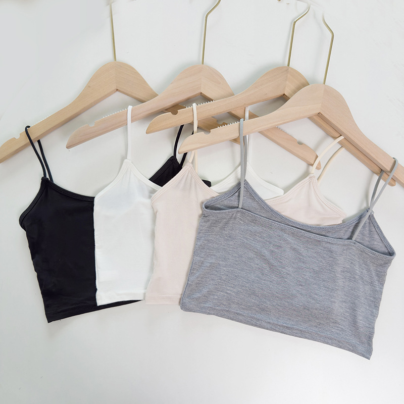 Modal Basic Short Small Camisole Vest Women's Summer Anti-running Black Bottoming Camisole Top