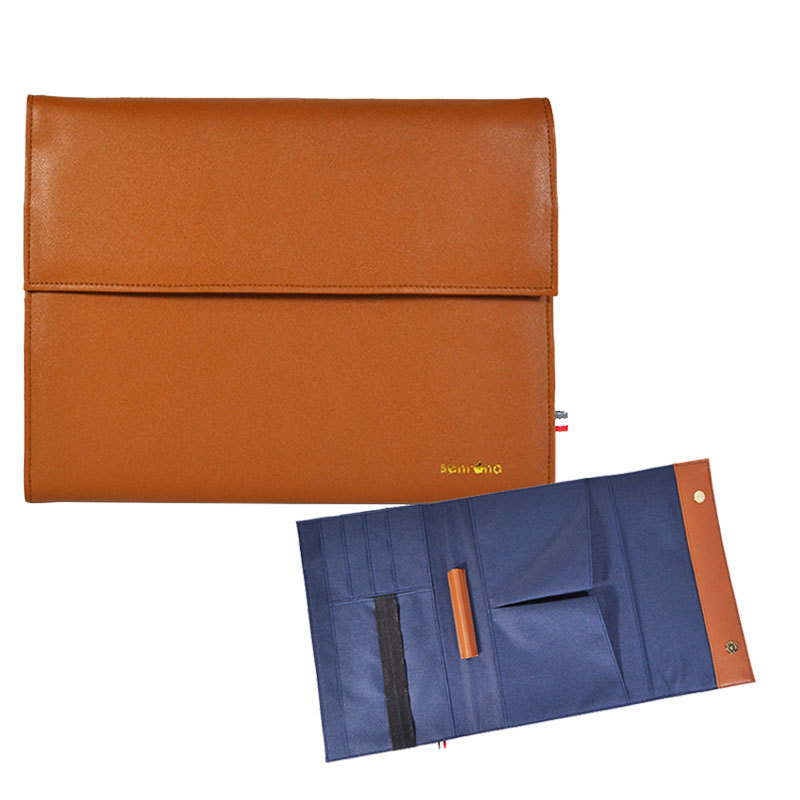 Pu File Bag Customized Automatic Closing Shrapnel Non-Genuine Leather Handheld Computer Liner Bag iPad Gift