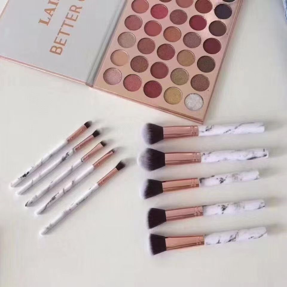 10支大理石纹化妆刷整套