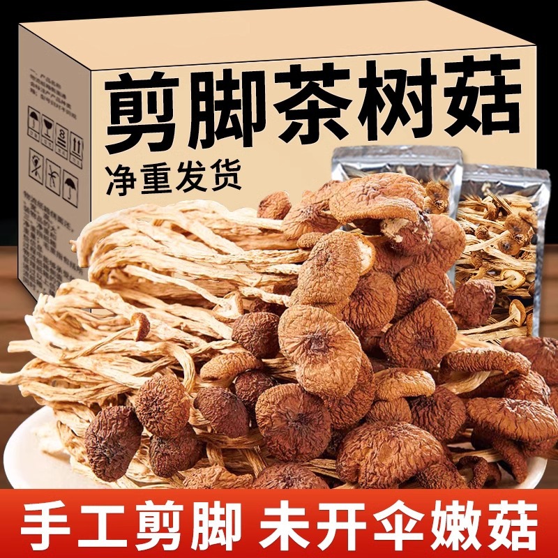 2025云南农家茶树菇干货甄选不开伞切根新鲜茶薪菇香菇蘑菇250g