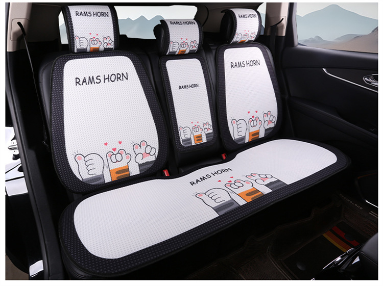 New Car Seat Cushion, Universal for All Seasons, Linen Seat Cushion, Half-Wrapped Waist-Cushion, Summer Cooling Pad, Non-Slip Breathable Seat Cushion Cover