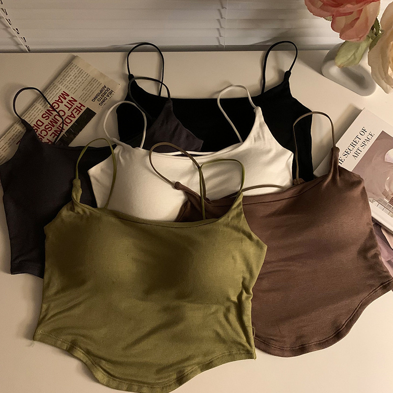 Pure Lust Short Slimming Look Back Backless Top Sexy Sexy Suspender Women's Summer Vest with Breast Pads for Inner and Outer Wear Pure Lust Short Slimming Look Back Backless Top Sexy Sexy Suspender Women's Summer Vest with Breast Pads for Inner and Outer Wear