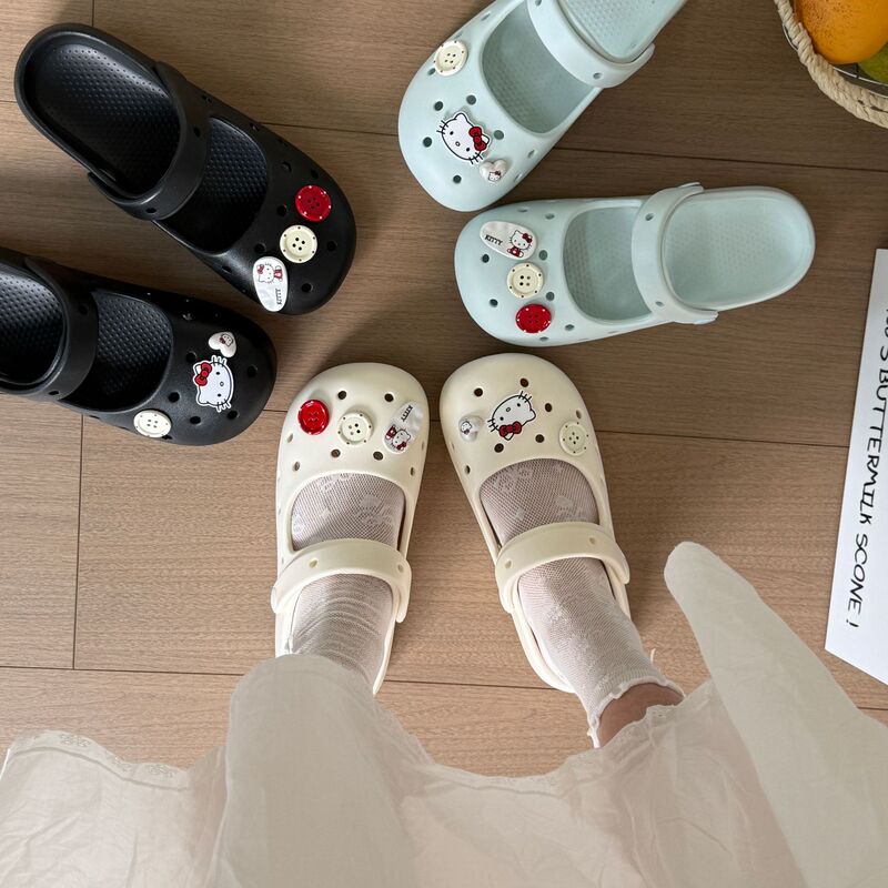 Mary Jane Slippers for Women, New Summer Product, Comfortable and Breathable Ballet Slippers, Non-Slip Eva Beach Clogs
