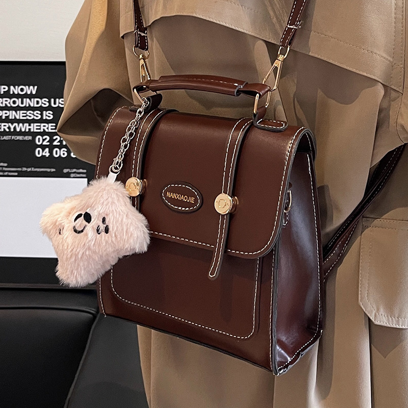 Vintage Texture Women's Student Backpack & Shoulder Handbag Travel_voghion.com