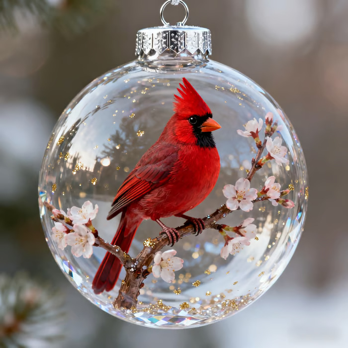 Nuevo árbol de Navidad acrílico colgante de decoración Nature 's Birds Crystal Glass O