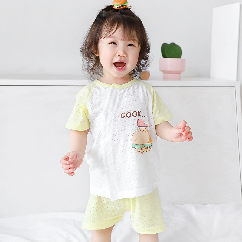 Conjunto de verano para bebé, pijama infantil de manga corta, conjunto de dos piezas, ropa separada para niños y niñas, conjunto de verano para bebé