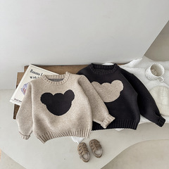 ins children's clothing, boys' sweatshirts, autumn and winter newborn clothes, cute bear knitted sweater jackets for boys and girls, trendy