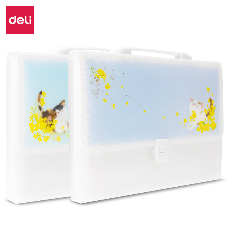 DL72579 Horizontal type Expanding student capacity fresh Solid folder Portable Storage bag