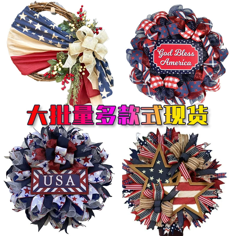 Трансграничный новый продукт, гирлянда ко Дню независимости Америки, подвесные украшения для входной двери, праздничный реквизит, украшения, украшения ко Дню независимости