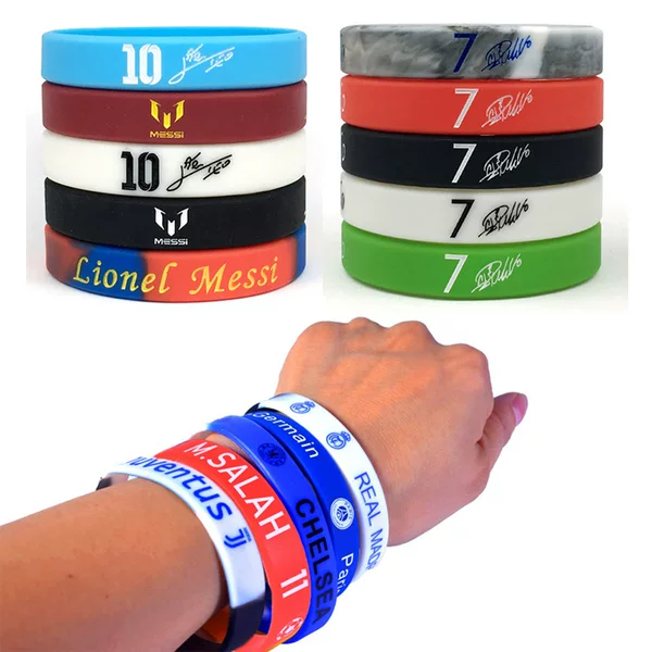 Barcelona Real Madrid Juve Paris ac Milan Wrist Strap Silicone Neymar Messi Cristiano Cristiano Football Fans Bracelet Jewelry