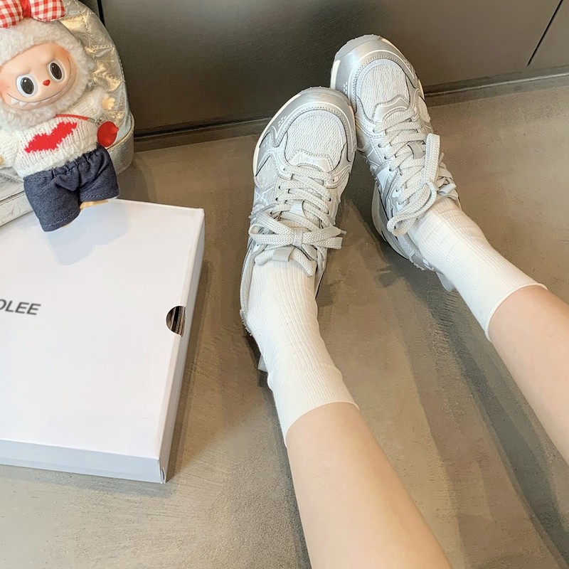 银河德训鞋~内增高5cm运动机能赛车鞋女透气网面拼接休闲鞋阿甘鞋|undefined