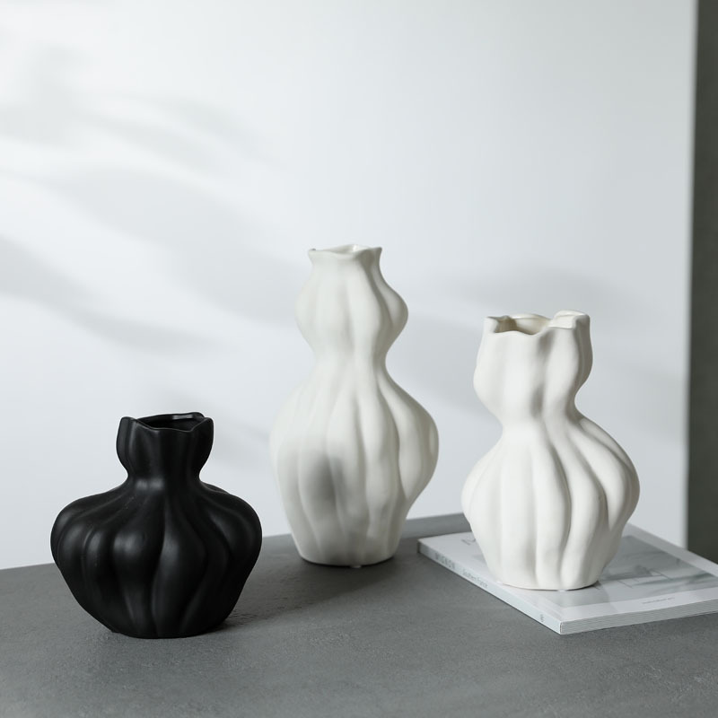 Wabiliwind jarrón de cerámica cepillado decoración creativa del hogar decoración suave mesa flor seca arreglo floral botella al por mayor