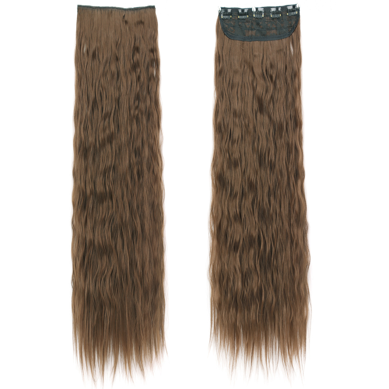 80CM maíz fijo extensión de cabello rizado natural esponjoso cabello rizado peluca de maíz