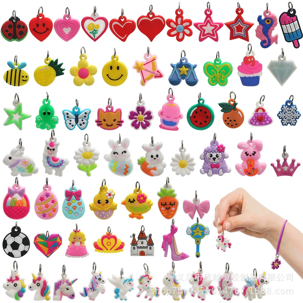 Мультяшный единорог брелок аксессуар ПВХ капель клей ювелирные аксессуары небольшой кулон diy милый плетеный кулон креативный