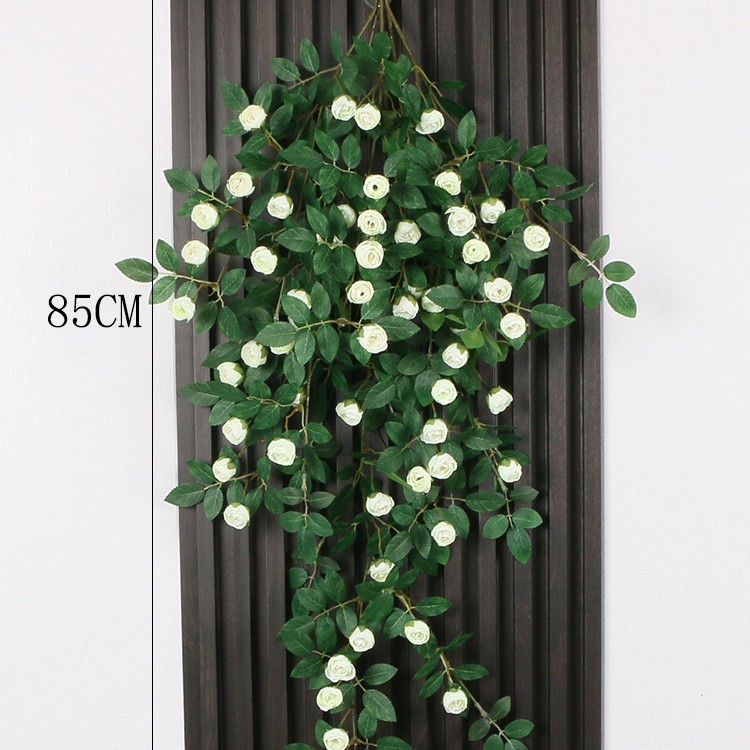 Simulación transfronteriza rosa colgada en la pared de plástico artificial de flores藤 acondicionado de aire acondicionado de pared de hogar orquídea colgante de orquídea decorada planta de藤