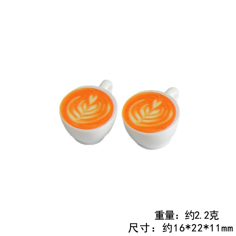 仿真立体拉花杯子迷你微缩食玩咖啡杯托盘树脂摆件娃娃屋装饰模型|undefined