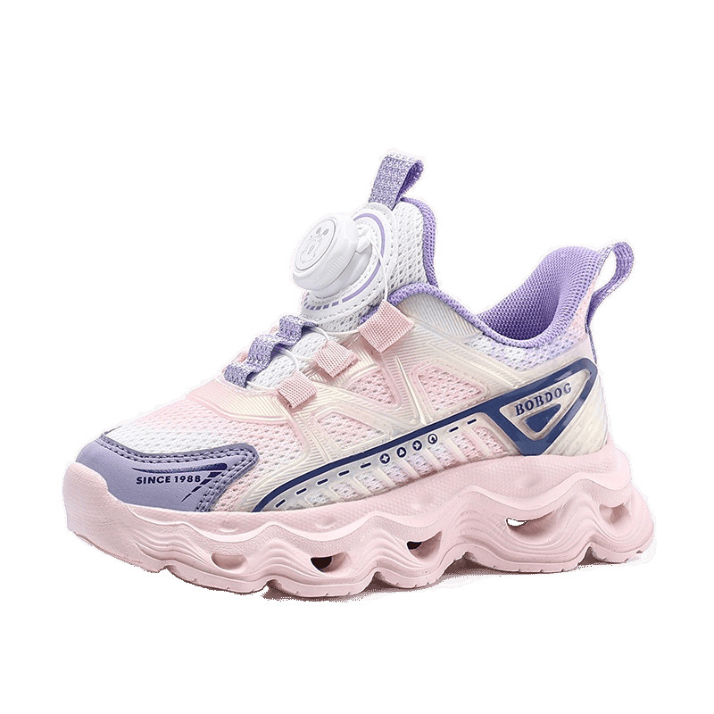 Babudou zapatos para niños zapatos deportivos para niños primavera y otoño nuevo estilo malla transpirable zapatos de papá con botones para niños y niñas