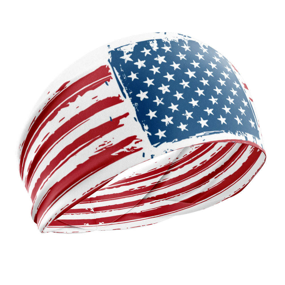 Hat deportivo absorbente de sudor para hombres y mujeres diadema de deportes al aire libre cinturón de yoga cinturón para el cabello fitness cinturón para el cabello antitranspirante bandera nacional