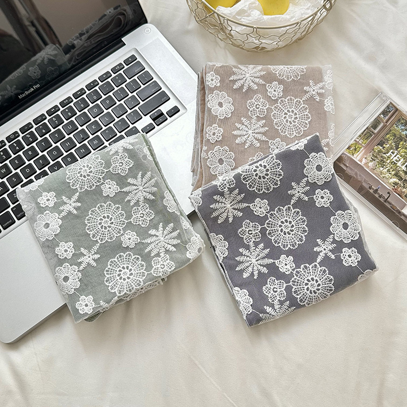 Pañuelo de seda de encaje de costura, bufanda triangular, bufanda de seda pequeña, bufanda de algodón y lino de todo fósforo para mujer, bufanda decorativa, bufanda triangular, cortina de pedos de cintura