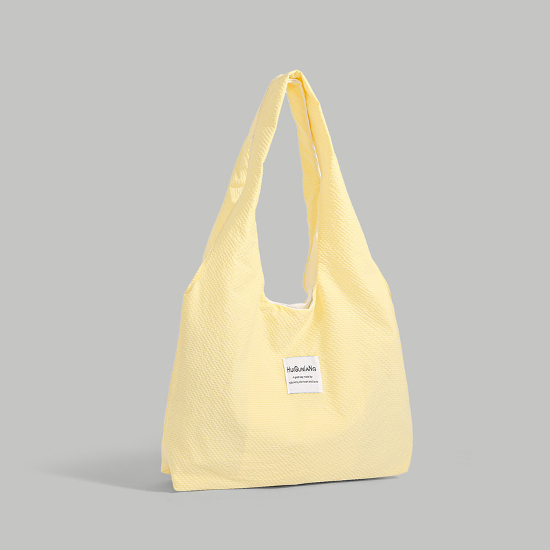 2025 New Japanese Style Ins Cream Summer Cute and Sweet College Student Shopping Bag Large Capacity Pure Color Shoulder Bag