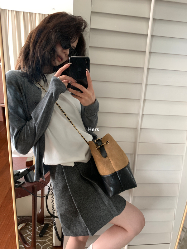 Hers一勺甜秋季女韩系简约风百搭休闲气质多色长袖针织开衫92115|undefined