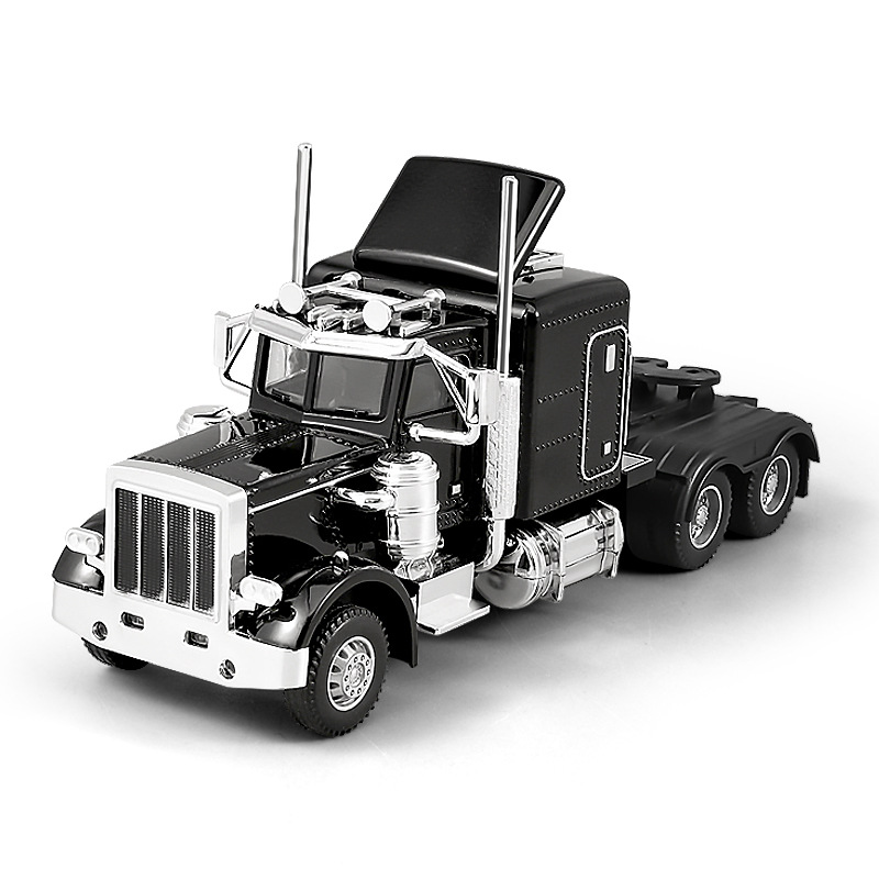 1:32 Peter Container Camión de remolque pesado Adornos del modelo de aleación completa Regalo de coche de juguete de niño de apertura de la puerta