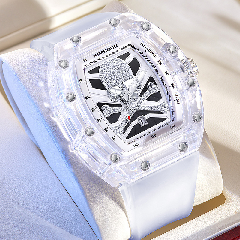 transparent silicone fashionable quartz watch strap
