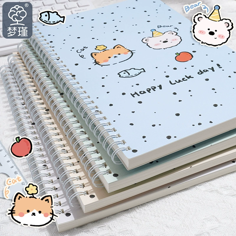 Spiral Notebook Cute Cartoon 60 Pages, A5/B5 School Notebook for Elementary Students