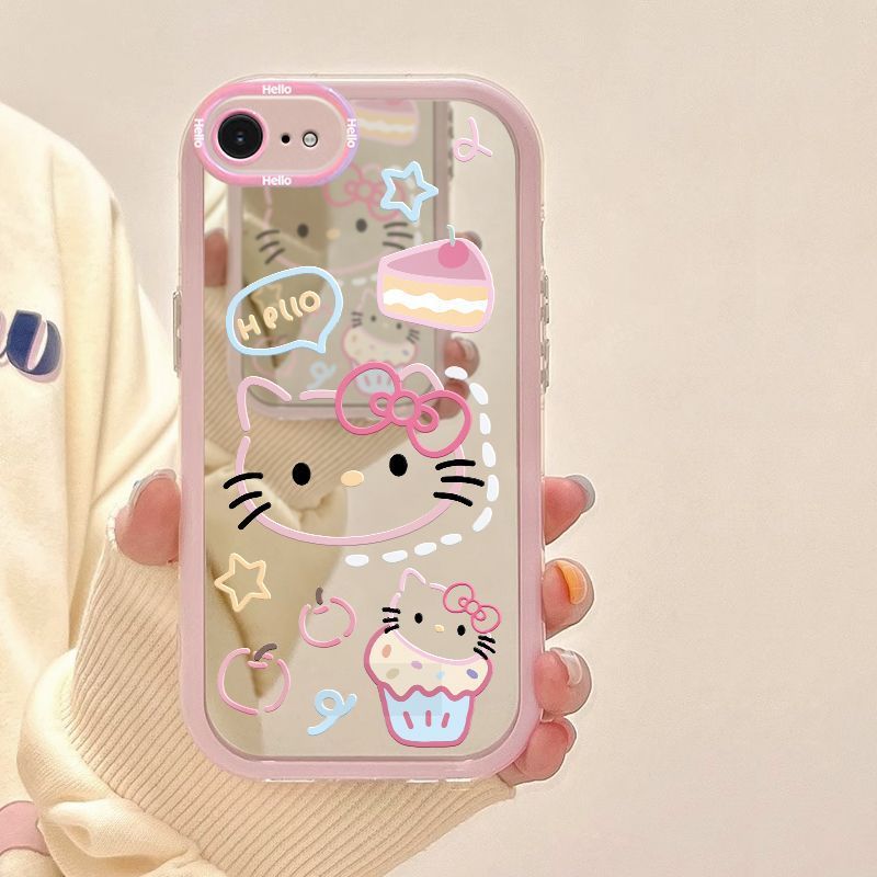 Aplicable a Apple 16e funda para teléfono móvil dibujos animados nuevo iphone16e funda para teléfono móvil Apple 16 todo incluido espejo femenino ktcat