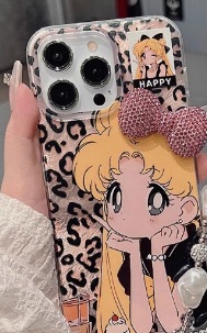 Estampado de leopardo con lazo de diamante rosa hermosa niña ls