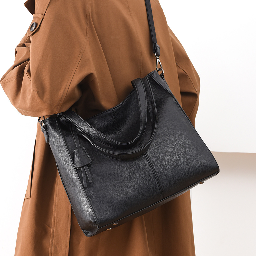 New Stylish And Simple Tote Bag, Large Capacity Soft Leather Tote Bag, Sophisticated Commuter Crossbody Bag For Women._voghion.com