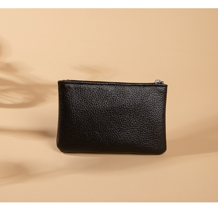 Zipper Closure Type Coin Purse Bags Type Daily Occasion Unisex Solid Color Pu Leather Zipper Coin Purses