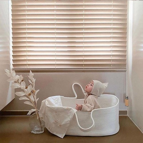 ins Nordic cotton rope baby basket portable woven baby basket newborn dirty clothes storage basket