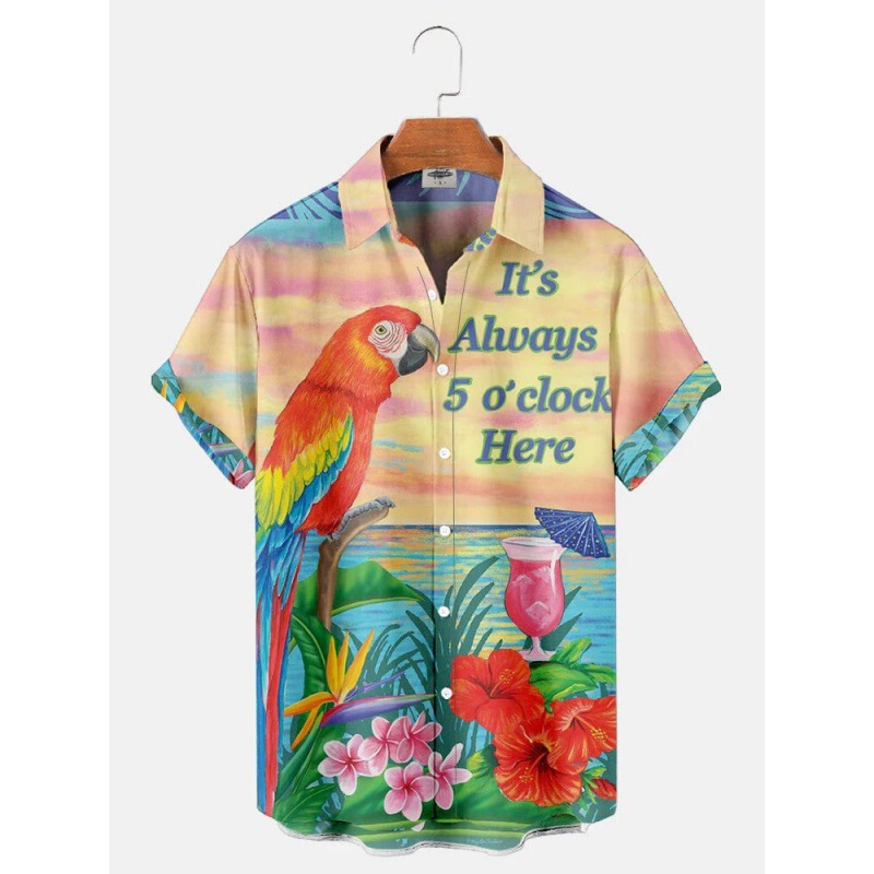Cross-border men's 3D shirt independent station cartoon series 3D digital printing Hawaiian shirt men's source manufacturers