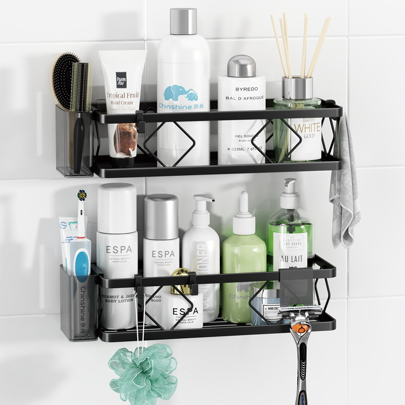 Cross-Border Bathroom Storage Rack, No-Drill Soap Holder, Iron Art Wall-Mounted Toiletries Organizer Shelf Cross-Border Bathroom Storage Rack, No-Drill Soap Holder, Iron Art Wall-Mounted Toiletries Organizer Shelf