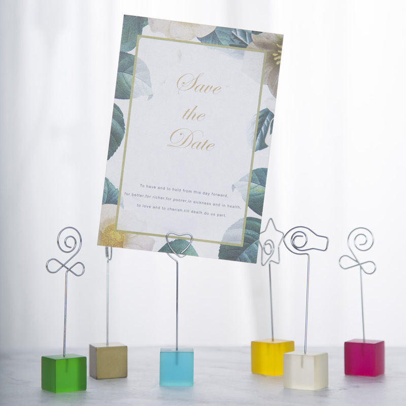 Colorful Square Photo Holder Vertical Note Holder Desktop Ornament Label Holder Printed Logo Creative Desktop Ornament