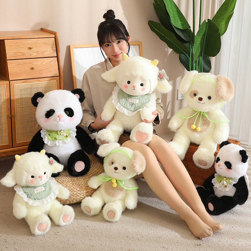 Bebé Animal de la historieta Panda cachorro Ragdoll muñeca juguete felpa los niños almohada para dormir con Playmate calmante regalo