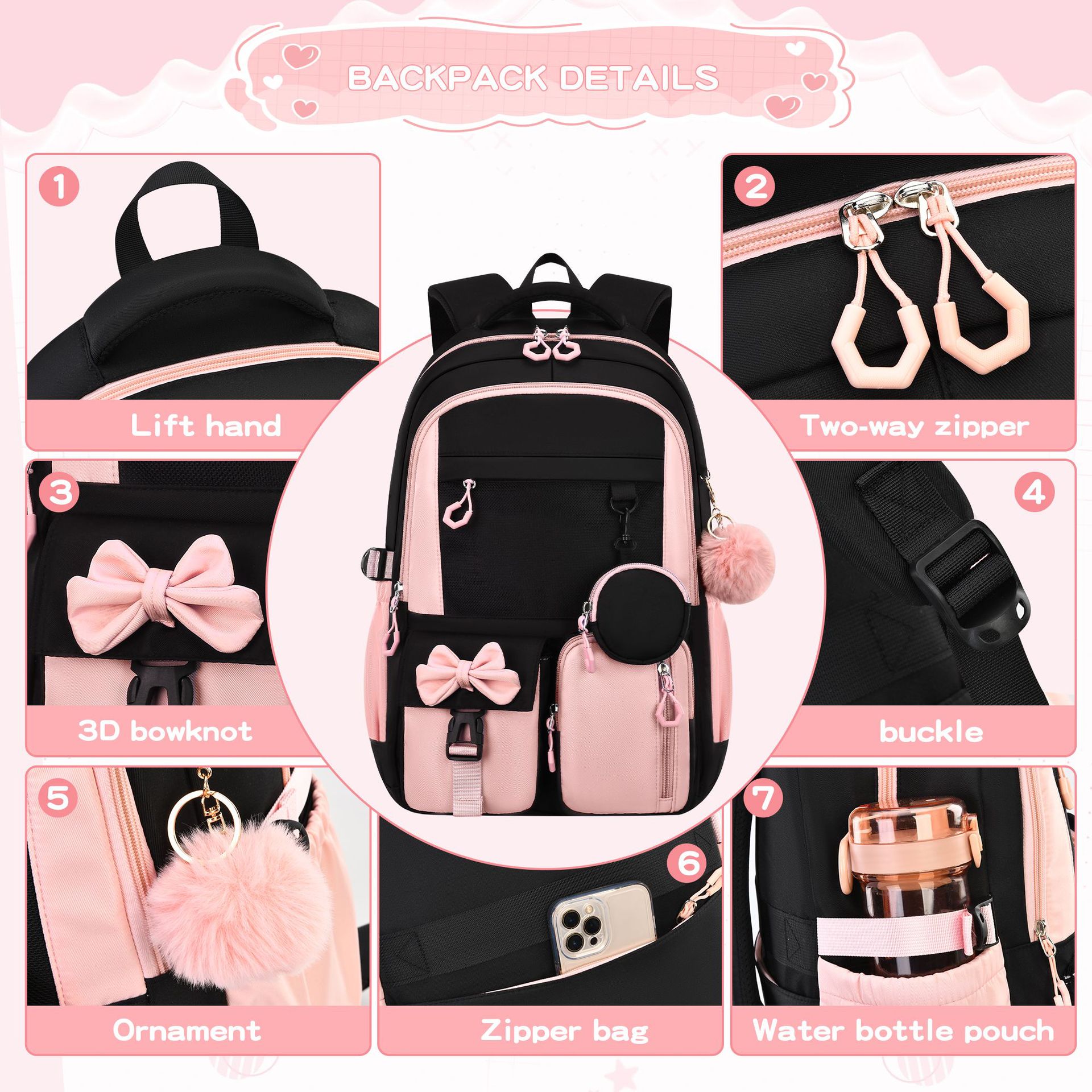 Grenzüberschreitender Amazon 2026 Schulrucksack für Grundschüler, hochwertiger Rucksack mit Schultergurten, minimalistisch, 3-teiliges Set aus der Fabrik