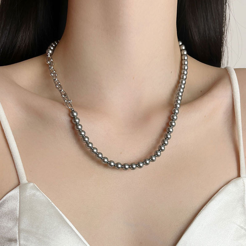 Elegant Geometric Imitation Pearl Alloy Beaded Plating Women's Necklace display picture 4